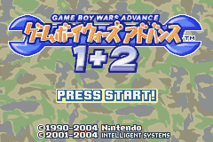 Game Boy Wars Advance 1+2 title screen for GameBoy Advance